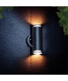 Doppel-Wandleuchte Schwarz mit Up/Down-Licht - Außenbereich