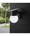 0,9W Solara Wandleuchte mit Solarzelle und Fernbedienung - CCT, IP54, schwarz, kugelförmig, Außenbereich