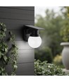 0,9W Solara Wandleuchte mit Solarzelle und Fernbedienung - CCT, IP54, schwarz, kugelförmig, Außenbereich