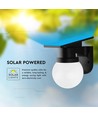 0,9W Solara Wandleuchte mit Solarzelle und Fernbedienung - CCT, IP54, schwarz, kugelförmig, Außenbereich