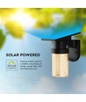 0,9W Solara LED Wandleuchte mit Solarzelle - IP54, schwarz, 120lm, 3-in-1 CCT, inkl. Fernbedienung