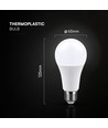 E27 15W LED Leuchtmittel - A65, 1500lm, 200° Abstrahlwinkel, ersetzt 100W