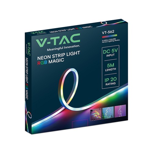 5m RGBIC Neon Flex LED-Set - 5V USB, Bluetooth-App, Fernbedienung