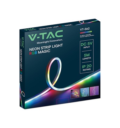 5m RGBIC Neon Flex LED-Set - 5V USB, Bluetooth-App, Fernbedienung