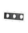 3xGU10 Einbauspot, quadratisch - Weiß/Schwarz, Aluminium, ohne Leuchtmittel, Ausschnitt: Ø256x85mm, Maße: 270x100mm