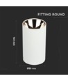 VT-882 Lampe GU10 - rund, weiß, roségold
