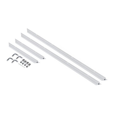 Einbaurahmen 120x30 Panele - Weiß, Aluminium