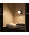4,5W Wiederaufladbare Wandleuchte CCT - IP20, rund, mattschwarz, 360° drehbar, inkl. Leuchtmittel und Fernbedienung