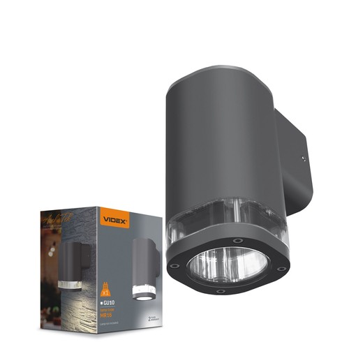 GU10 Wandleuchte - IP54 Außenbereich, grau, Aluminium, ohne Leuchtmittel