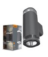 GU10 Doppel-Fassadenleuchte - IP54 Außenbereich, grau, Up/Down Light, ohne Leuchtmittel