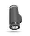 GU10 Doppel-Fassadenleuchte - IP54 Außenbereich, grau, Up/Down Light, ohne Leuchtmittel