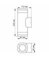 GU10 Doppel-Fassadenleuchte - IP54 Außenbereich, grau, Up/Down Light, ohne Leuchtmittel