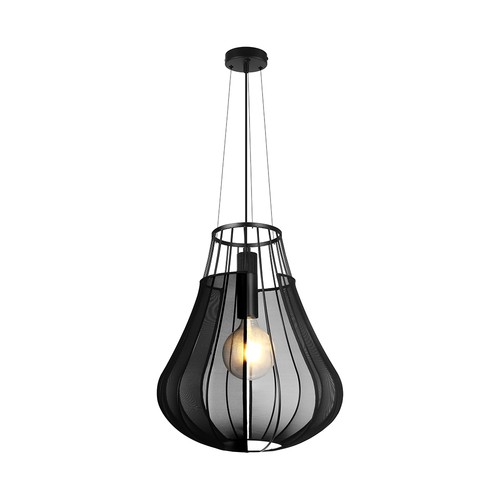 E27 Designer Pendelleuchte, Ø42cm - Mattschwarz, dekorative Deckenleuchte, ohne Leuchtmittel
