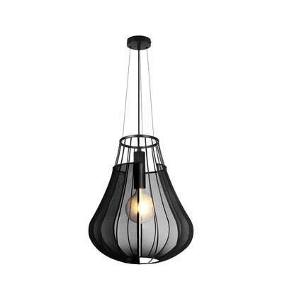 E27 Designer Pendelleuchte, Ø42cm - Mattschwarz, dekorative Deckenleuchte, ohne Leuchtmittel