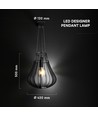 E27 Designer Pendelleuchte, Ø42cm - Mattschwarz, dekorative Deckenleuchte, ohne Leuchtmittel