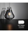 E27 Designer Pendelleuchte, Ø42cm - Mattschwarz, dekorative Deckenleuchte, ohne Leuchtmittel