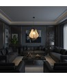 420x500 mm VT-89010 Hängeleuchte E27 - dekorativ, matt schwarz mit beige, Metallserie