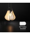 420x500 mm VT-89010 Hängeleuchte E27 - dekorativ, matt schwarz mit beige, Metallserie