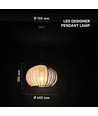 E27 Designer Pendelleuchte - Ø40cm, Mattschwarz und Beige, ohne Leuchtmittel