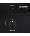 GU10 Designer Pendelleuchte - Mattschwarz, Metal serie, Ø40 cm