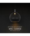 GU10 Designer Pendelleuchte - Mattschwarz, Metal serie, Ø40 cm