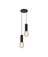 Designer Pendelleuchte für 2xE27 - Mattschwarz, Ø11x31,7cm, ohne Leuchtmittel