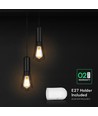 Designer Pendelleuchte für 2xE27 - Mattschwarz, Ø11x31,7cm, ohne Leuchtmittel