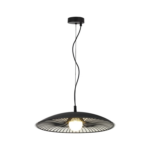 Designer Pendelleuchte - Ø60cm, G9 Fassung, schwarz/weiß Metall und Glas, ohne Leuchtmittel