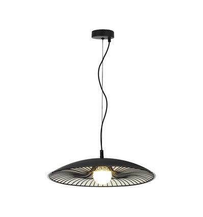 Designer Pendelleuchte - Ø60cm, G9 Fassung, schwarz/weiß Metall und Glas, ohne Leuchtmittel