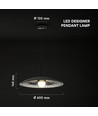 Designer Pendelleuchte - Ø60cm, G9 Fassung, schwarz/weiß Metall und Glas, ohne Leuchtmittel
