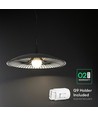 Designer Pendelleuchte - Ø60cm, G9 Fassung, schwarz/weiß Metall und Glas, ohne Leuchtmittel