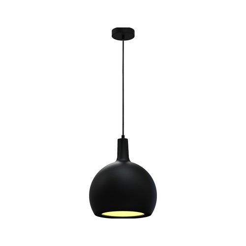 E27 Designer Pendelleuchte, Ø28cm - Schwarz, Metall und Keramik, ohne Leuchtmittel, max. 60W