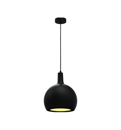 E27 Designer Pendelleuchte, Ø28cm - Schwarz, Metall und Keramik, ohne Leuchtmittel, max. 60W
