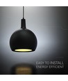 E27 Designer Pendelleuchte, Ø28cm - Schwarz, Metall und Keramik, ohne Leuchtmittel, max. 60W