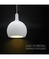 E27 Designer Pendelleuchte, Ø28cm - Keramik und Metall, weiß, ohne Leuchtmittel