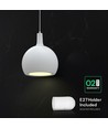 E27 Designer Pendelleuchte, Ø28cm - Keramik und Metall, weiß, ohne Leuchtmittel