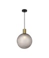 E27 Designer Pendelaufhängung - Ø10cm, Messing gebürstet und Rauchglas, ohne Leuchtmittel