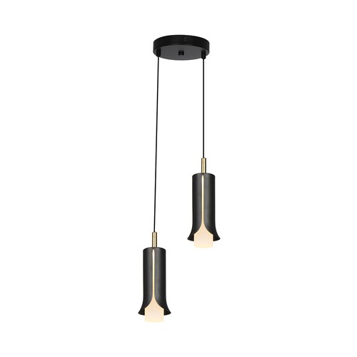 2x5W LED Designer Pendelleuchte - Ø15cm, 3000K, Sandy Black