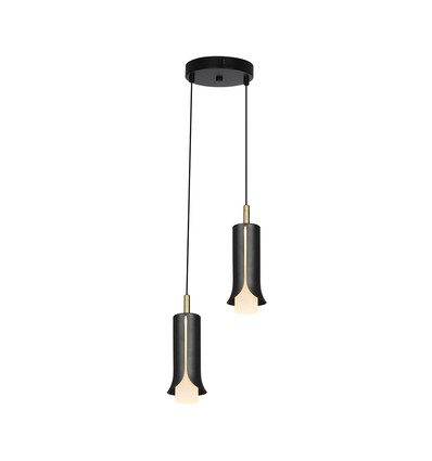 2x5W LED Designer Pendelleuchte - Ø15cm, 3000K, Sandy Black