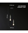 2x5W LED Designer Pendelleuchte - Ø15cm, 3000K, Sandy Black