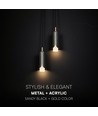 2x5W LED Designer Pendelleuchte - Ø15cm, 3000K, Sandy Black