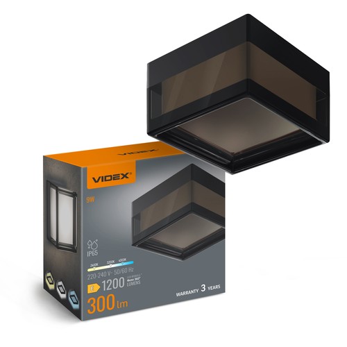 9W LED Wand/Deckenleuchte, RA90 - IP65, 111lm/W, CCT, schwarz, Bulkhead, Innen / Außen