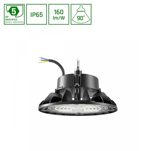 220x135mm Plateo 4 High Bay 100W - neutralweiß 230V 90° IP65 IK09 schwarz, mit Leistungsregelung 0-10V
