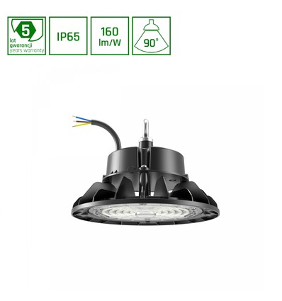 220x135mm Plateo 4 High Bay 100W - neutralweiß 230V 90° IP65 IK09 schwarz, mit Leistungsregelung 0-10V