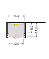 2m Aluprofil PLANE14 SEITE BC3 - Unbehandeltes Aluminium, Einbau, LED-Schiene