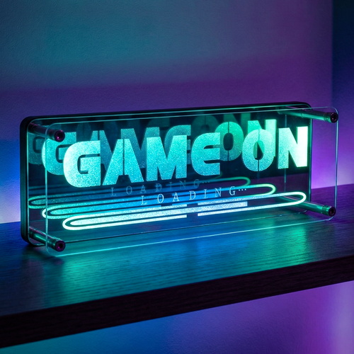 RGB Game On Neon Schild - Infinity Mirror Effekt, Bluetooth, App-Steuerung