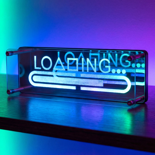RGB LOADING Neon Schild - Infinity Mirror Effekt, Bluetooth, App-Steuerung