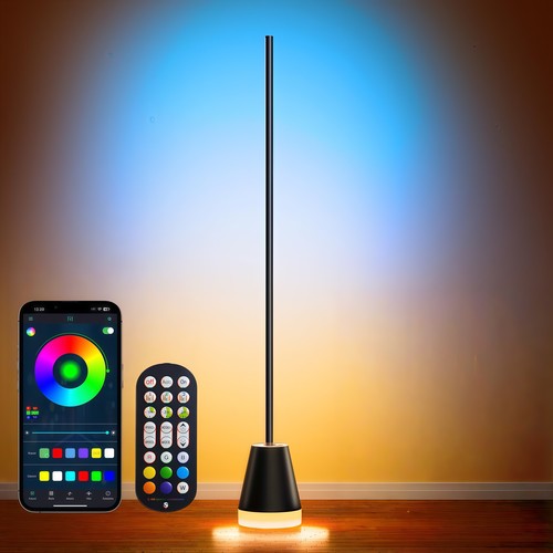 145cm RGBIC+CCT Stehlampe für Ecken - Bluetooth, App-Steuerung, Fernbedienung, 11W