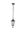 E27 Deckenleuchte, Mattschwarz - IP44, Aluminium und Glas, max 60W, 17x17x84cm, ohne Leuchtmittel