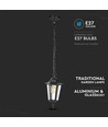 E27 Deckenleuchte, Mattschwarz - IP44, Aluminium und Glas, max 60W, 17x17x84cm, ohne Leuchtmittel